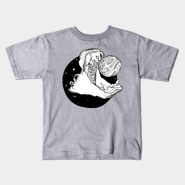 Astro Hippo Kids T-Shirt by devinleigh